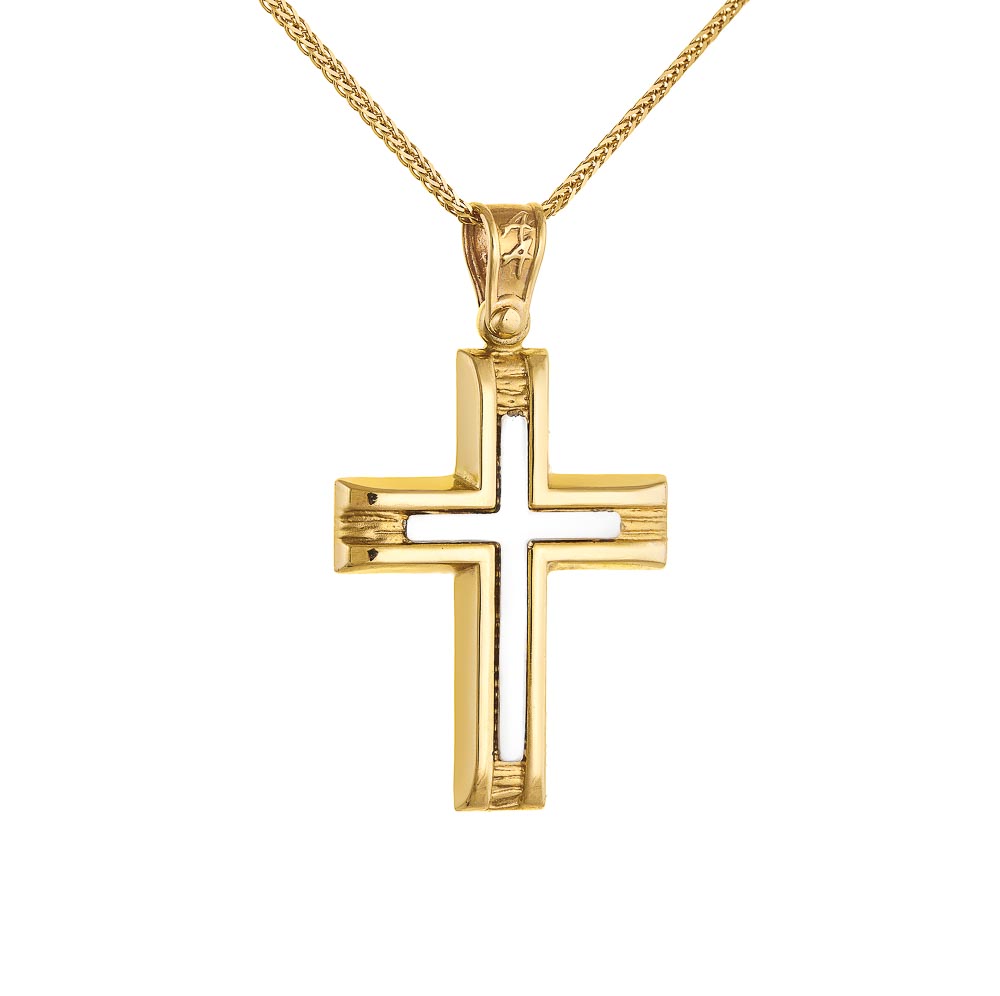 14k Unisex cross with chain – kosmima.shop – Κοσμηματοπωλείο Φωτεινή