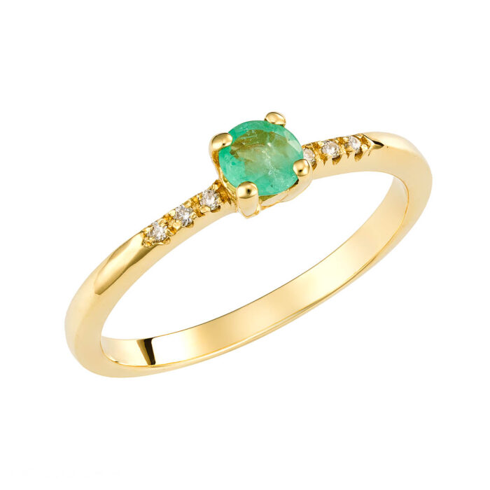 18k Δαχτυλίδι με Emerald πέτρα
