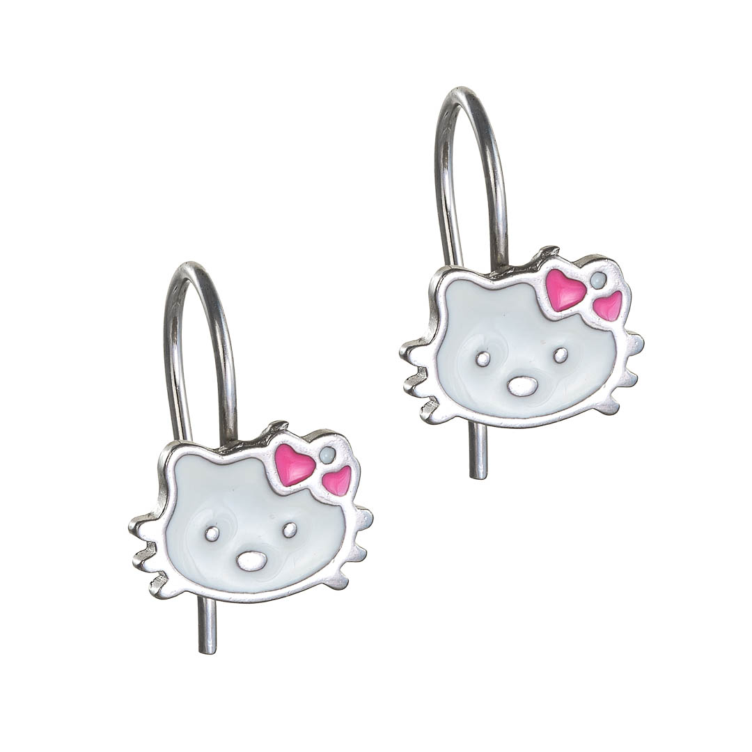 9.25 Ασημένιο παιδικό  σκουλαρίκι Hello Kitty