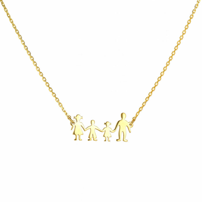 9.25 Επιχρυσωμένο Ασημένιο κολιέ οικογένεια