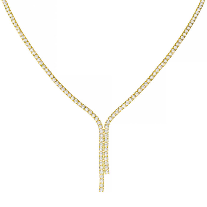 9.25 Επιχρυσωμένο Ασημένιο κολιέ ριβιέρα, γραβάτα