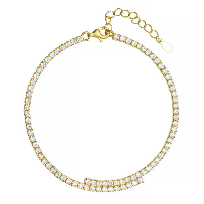 9.25 Επιχρυσωμένο ασημένιο βραχιόλι ριβιέρα