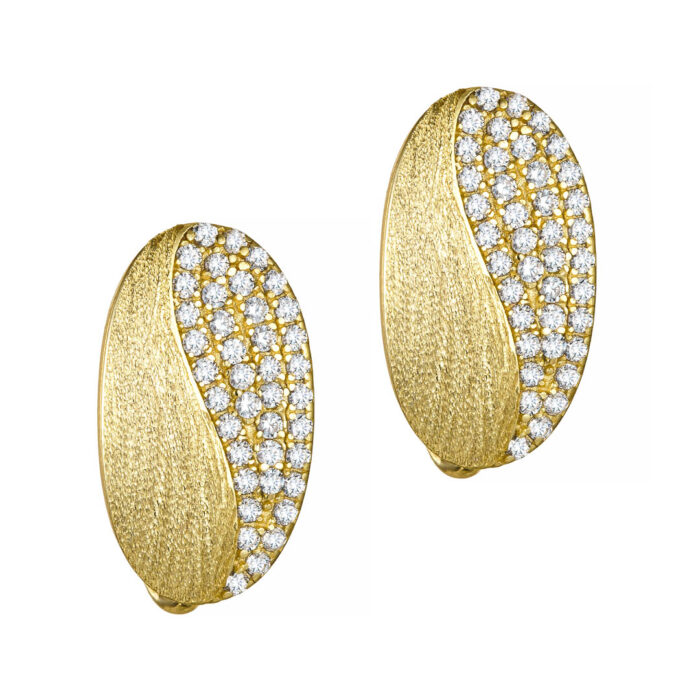 9.25  Επιχρυσωμένο ασημένιο σκουλαρίκι  με οβάλ σχέδιο