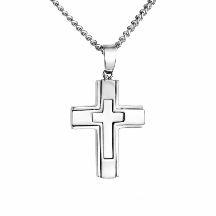 9.25 Ασημένιος ανδρικός σταυρός με αλυσίδα