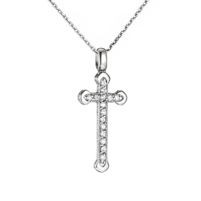 9.25 Ασημένιος γυναικείος σταυρός με αλυσίδα