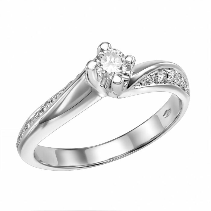 18k Δαχτυλίδι μονόπετρο φλόγα