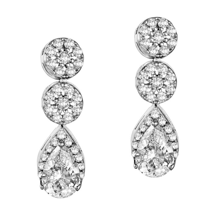 9k Σκουλαρίκι κρεμαστό ροζέτα