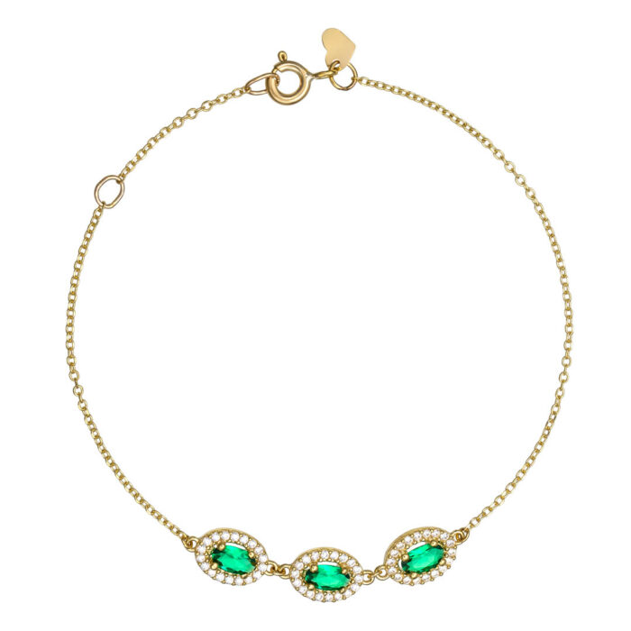 9k Βραχιόλι ροζέτα με οβάλ στοιχεία