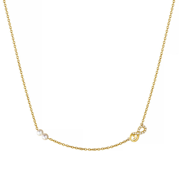 14k Κολιέ άπειρο με μαργαριτάρι