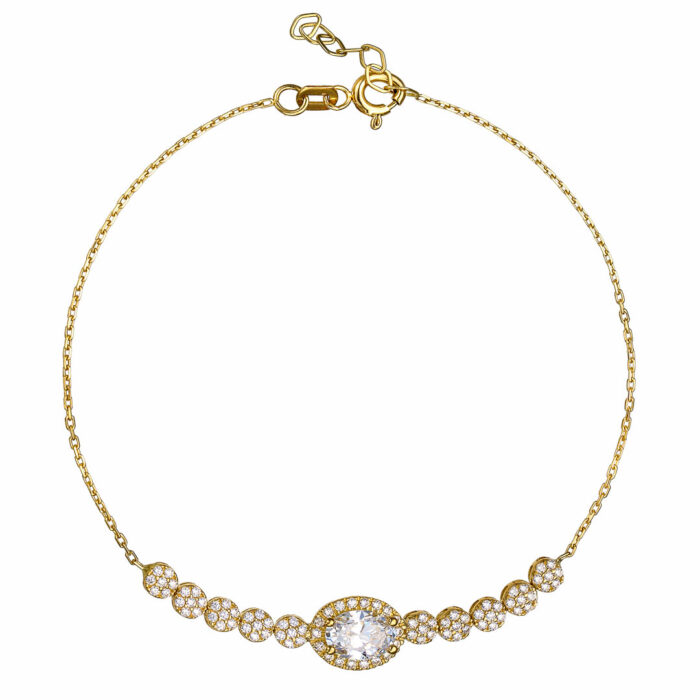 9k Βραχιόλι με οβάλ ροζέτα