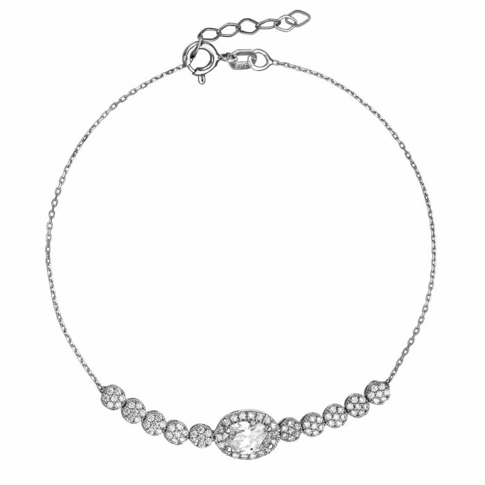 9k Βραχιόλι με οβάλ ροζέτα