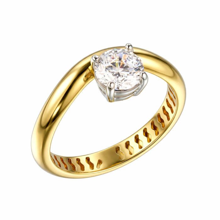 14k Δαχτυλίδι μονόπετρο χρυσό