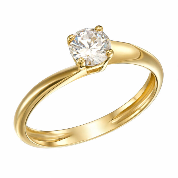 14k Δαχτυλίδι μονόπετρο χρυσό