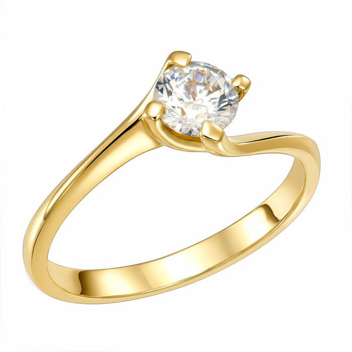 9k Δαχτυλίδι μονόπετρο φλόγα