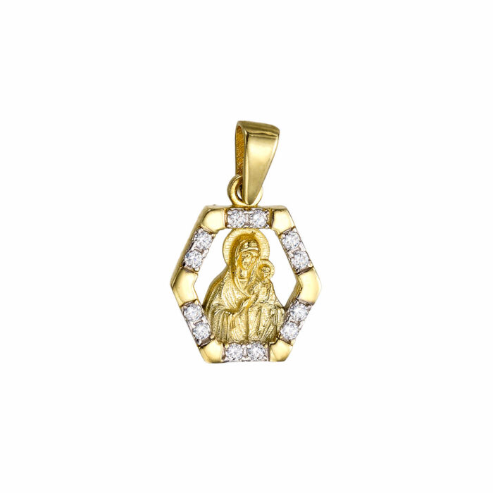 14k Φυλαχτό Παναγία πετράτη
