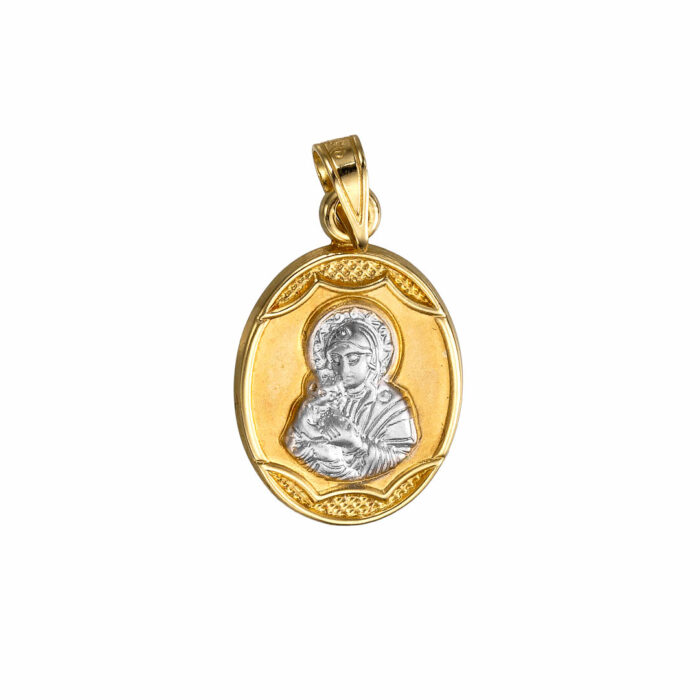 14k Φυλαχτό Παναγία Χριστός