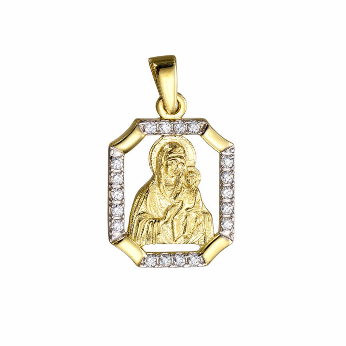 14k Φυλαχτό Παναγία πετράτη