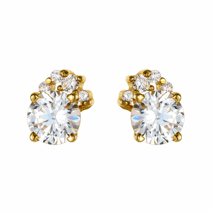 14k Σκουλαρίκια μονόπετρο