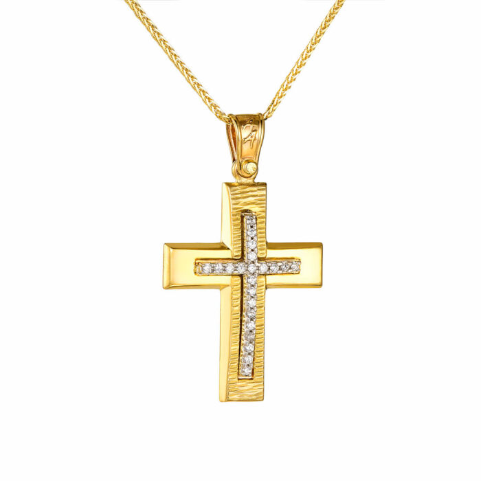 9k Σταυρός γυναικείος  με αλυσίδα