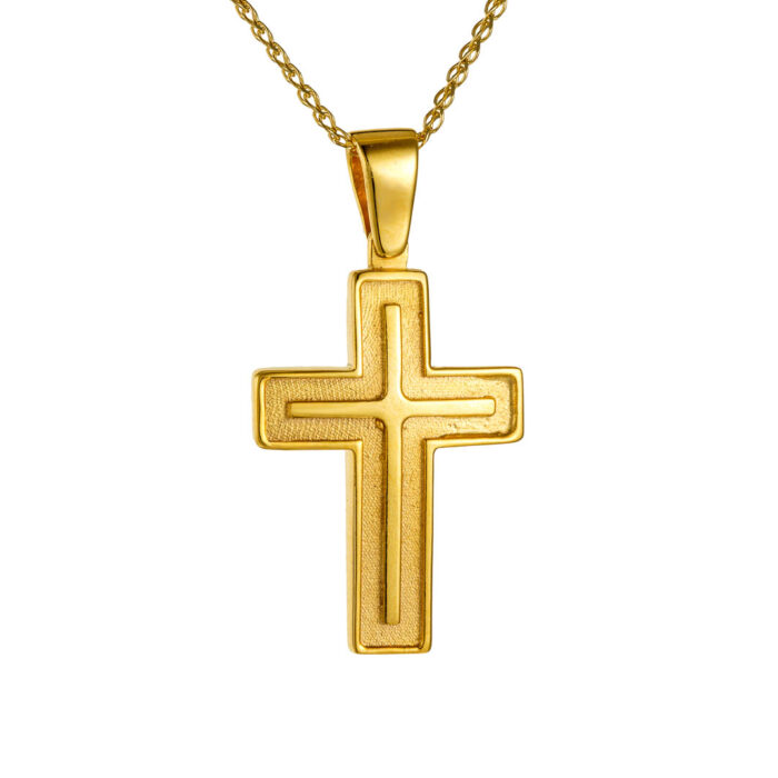 14k Σταυρός ανδρικός με αλυσίδα