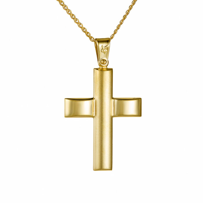 14k Σταυρός ανδρικός με αλυσίδα