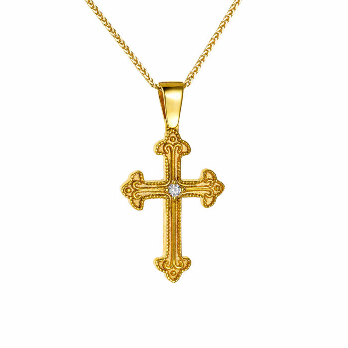 9k Σταυρός γυναικείος  με αλυσίδα