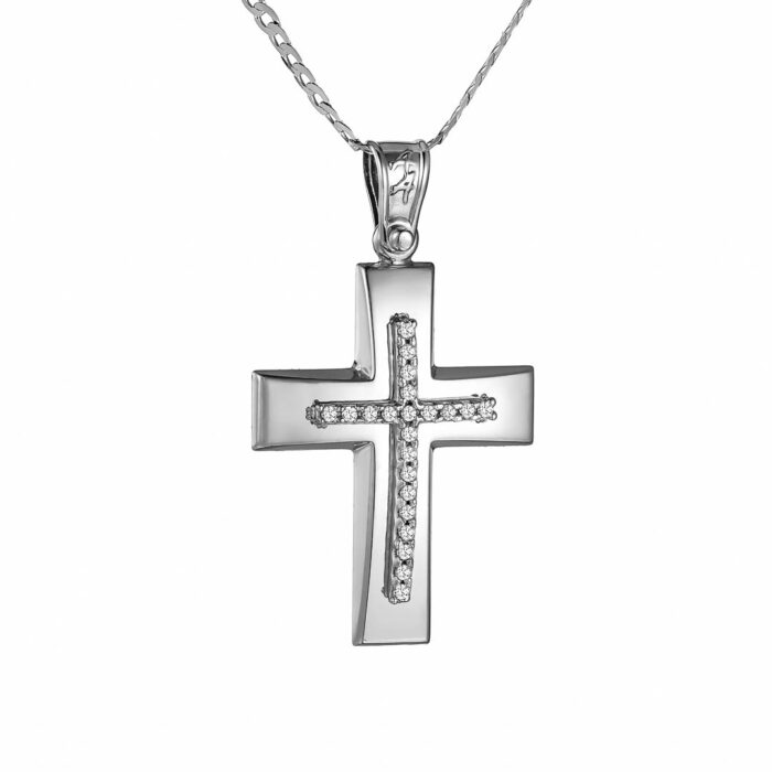 9Κ Σταυρός γυναικείος  με αλυσίδα